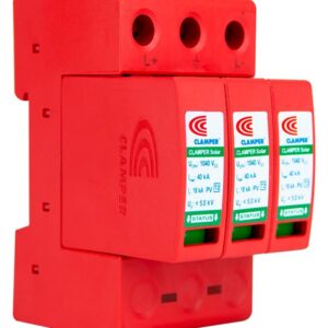 Descargador de Sobretensión marca Clamper CC 2P 1040Vcc 40 kA sin señalización remota