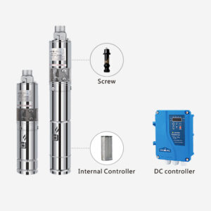 Bomba Sumergible H 210W. Pozo 3″. Bomba Helicoidal con controlador DC