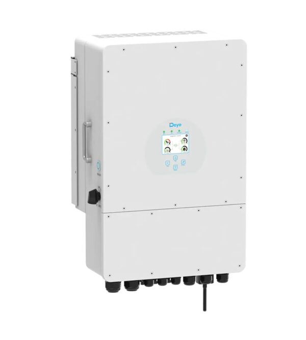 Inversor Hibrido Trifásico 8 kW - IP65 - Hasta 16 en paralelo - 2 MPPT - Funciona con banco de baterías de 48V (Litio o Pb Ácido) - Picos de hasta 16000W por 10s - 5 años de garantía - Soporta salida trifasica desbalanceada - Wifi incluido (Monitoreo via Solar Man) - Limitador de inyeccion incluido
