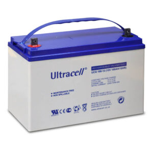 Bateria Plomo-Ácido ULTRACELL VRLA GEL sin mantenimiento 12V100AH Dimensiones: 330x173x212/232 mm con conectores para armar series incluidos