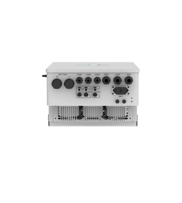 Inversor Hibrido Trifásico 8 kW - IP65 - Hasta 16 en paralelo - 2 MPPT - Funciona con banco de baterías de 48V (Litio o Pb Ácido) - Picos de hasta 16000W por 10s - 5 años de garantía - Soporta salida trifasica desbalanceada - Wifi incluido (Monitoreo via Solar Man) - Limitador de inyeccion incluido - Imagen 5