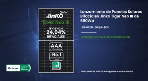 Lee más sobre el artículo Lanzamiento en Multisolar: Nuevos Paneles Solares Bifaciales Jinko Tiger Neo III de 650Wp