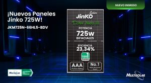 Lee más sobre el artículo Multisolar incorpora el nuevo módulo bifacial Jinko Solar de 725W