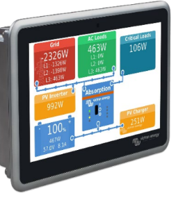 Ekrano GX. Dispositivo Gx con pantalla (sucesor del Color Control)