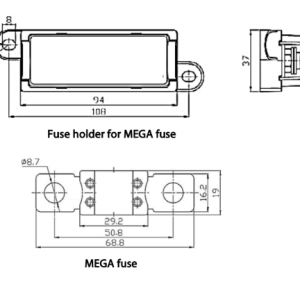 MIDI-fuse 100A/58V-M6 para 48V (paquete de 5 unidades)